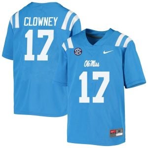 Demon Clowney Ole Miss Rebels College Football Jersey - Powder Blue