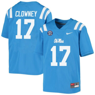 Demon Clowney Ole Miss Rebels College Football Jersey - Powder Blue