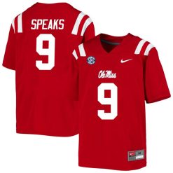 Breeland Speaks Ole Miss Rebels College Football Jersey - Red