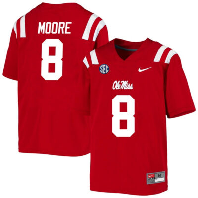 Elijah Moore Ole Miss Rebels College Football Jersey - Red