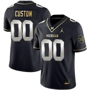 Michigan Wolverines College Football Custom Stitched Jersey – Black Limited