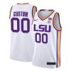 LSU Tigers College Basketball SEC Patch Custom Stitched Jersey - White