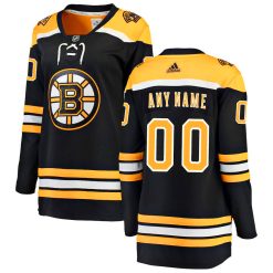 Women's Boston Bruins Black Home Custom Jersey Patch Collection - All Stitched
