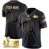 Philadelphia Eagles Super Bowl LVII Black Gold Vapor Limited Custom Jersey - All Stitched