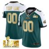 Philadelphia Eagles Super Bowl LVII Midnight Green Alternate Vapor Limited Custom Jersey - All Stitched