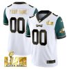 Philadelphia Eagles Super Bowl LVII Midnight Green Sleeve Vapor Limited Custom Jersey - All Stitched