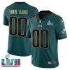 Philadelphia Eagles Super Bowl LVII Midnight Green Gold Trim Vapor Limited Custom Jersey - All Stitched