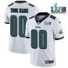 Philadelphia Eagles Super Bowl LVII White Vapor Limited Custom Jersey - All Stitched