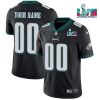 Philadelphia Eagles Super Bowl LVII Black Vapor Limited Custom Jersey - All Stitched