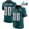Philadelphia Eagles Super Bowl LVII Midnight Green Vapor Limited Custom Jersey - All Stitched