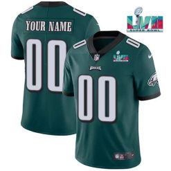 Philadelphia Eagles Super Bowl LVII Midnight Green Vapor Limited Custom Jersey - All Stitched