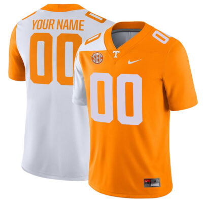 Custom Tennessee Volunteers Football Orange White Mashup Jersey - All Stitched