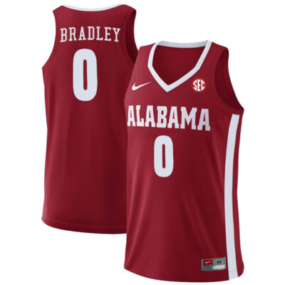 Jaden Bradley #0 Alabama Crimson Tide College Basketball Crimson Game Jersey - All Stitched