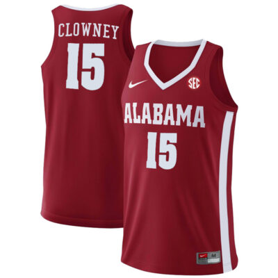 Noah Clowney #15 Alabama Crimson Tide College Basketball Crimson Game Jersey - All Stitched