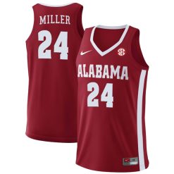 Brandon Miller #24 Alabama Crimson Tide College Basketball Crimson Game Jersey - All Stitched