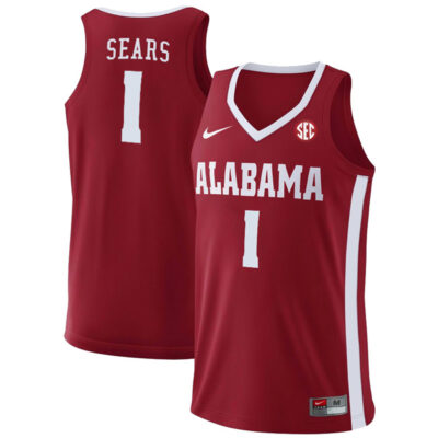 Mark Sears #1 Alabama Crimson Tide College Basketball Crimson Game Jersey - All Stitched