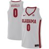 Jaden Bradley #0 Alabama Crimson Tide College Basketball White Game Jersey - All Stitched