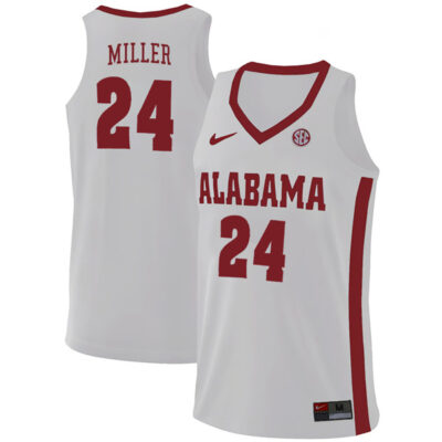 Brandon Miller #24 Alabama Crimson Tide College Basketball Crimson White Jersey - All Stitched