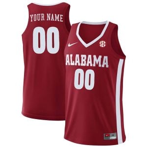 Alabama Crimson Tide College Basketball Custom Crimson Game Jersey - All Stitched