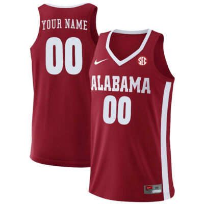 Alabama Crimson Tide College Basketball Custom Crimson Game Jersey - All Stitched