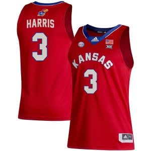 Dajuan Harris #3 Kansas Jayhawks College Basketball Red Game Jersey - All Stitched