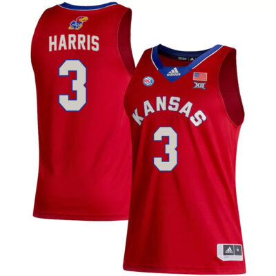 Dajuan Harris #3 Kansas Jayhawks College Basketball Red Game Jersey - All Stitched