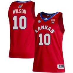 Jalen Wilson #10 Kansas Jayhawks College Basketball Red Game Jersey - All Stitched