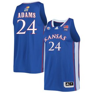 KJ Adams #24 Kansas Jayhawks College Basketball Royal Game Jersey - All Stitched
