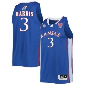 Dajuan Harris #3 Kansas Jayhawks College Basketball Royal Game Jersey - All Stitched