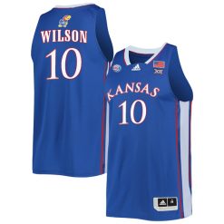 Jalen Wilson #10 Kansas Jayhawks College Basketball Royal Game Jersey - All Stitched