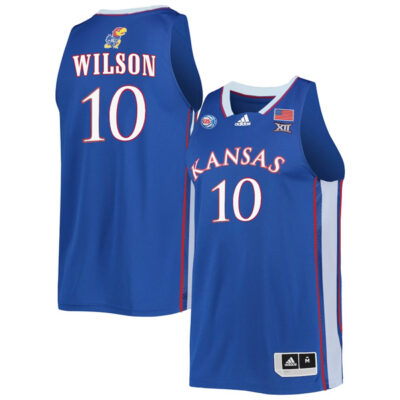 Jalen Wilson #10 Kansas Jayhawks College Basketball Royal Game Jersey - All Stitched