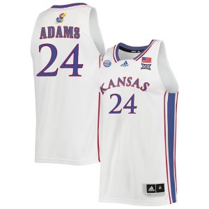 KJ Adams #24 Kansas Jayhawks College Basketball White Game Jersey - All Stitched