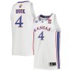 Gradey Dick #4 Kansas Jayhawks College Basketball White Game Jersey - All Stitched