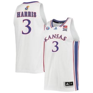 Dajuan Harris #3 Kansas Jayhawks College Basketball White Game Jersey - All Stitched