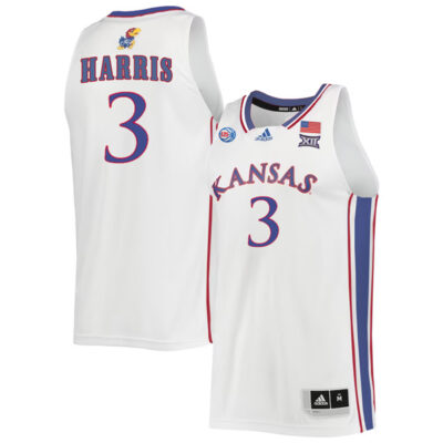Dajuan Harris #3 Kansas Jayhawks College Basketball White Game Jersey - All Stitched