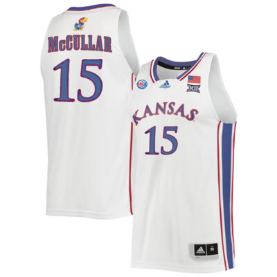 Kevin McCullar #15 Kansas Jayhawks College Basketball White Game Jersey - All Stitched