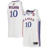 Jalen Wilson #10 Kansas Jayhawks College Basketball White Game Jersey - All Stitched