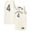 Gradey Dick #4 Kansas Jayhawks College Basketball Cream Game Jersey - All Stitched