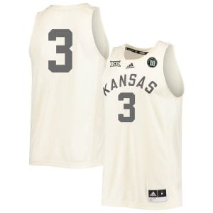 Dajuan Harris #3 Kansas Jayhawks College Basketball Cream Game Jersey - All Stitched