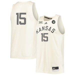 Kevin McCullar #15 Kansas Jayhawks College Basketball Cream Game Jersey - All Stitched