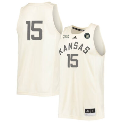 Kevin McCullar #15 Kansas Jayhawks College Basketball Cream Game Jersey - All Stitched