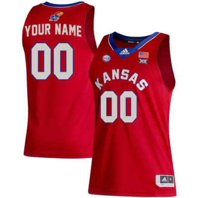 Custom Kansas Jayhawks Basketball Red Game Jersey - All Stitched