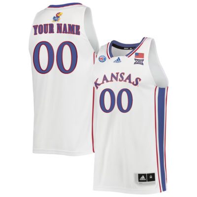 Custom Kansas Jayhawks Basketball White Game Jersey - All Stitched