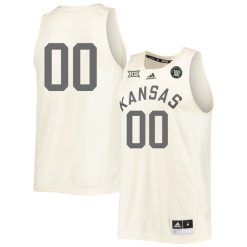 Custom Kansas Jayhawks Basketball Cream Game Jersey - All Stitched