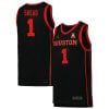 Jamal Shead #1 Houston Cougars College Basketball Black Game Jersey - All Stitched
