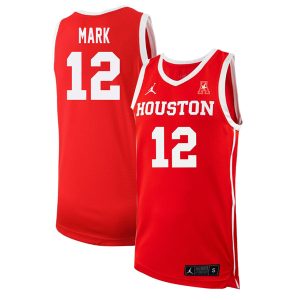 Tramon Mark #12 Houston Cougars College Basketball Red Game Jersey - All Stitched