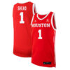 Jamal Shead #1 Houston Cougars College Basketball Red Game Jersey - All Stitched