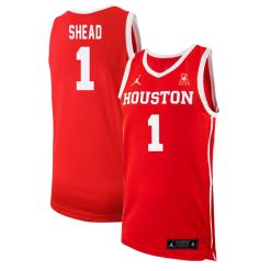 Jamal Shead #1 Houston Cougars College Basketball Red Game Jersey - All Stitched