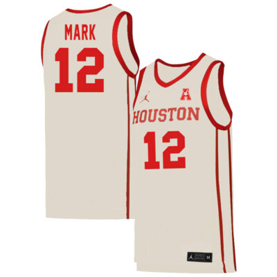 Tramon Mark #12 Houston Cougars College Basketball White Game Jersey - All Stitched