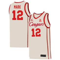 Tramon Mark #12 Houston Cougars College Basketball WhiteCourgar Game Jersey - All Stitched